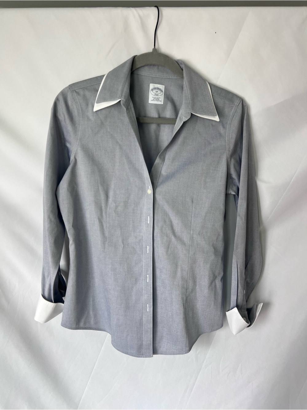 Like New Women’s BROOKS BROTHERS 346 Double Collar Grey* Button Down Shirt